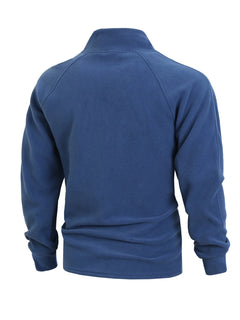 Slim-Fit Stand Collar Long Sleeve Pullover Coral Fleece Coat For Men