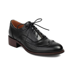 Retro British Contrasting Color Brogue High-cut Lace-up Shoes