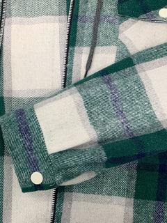 Men's Flannel Jacket Zipper Hooded Jacket