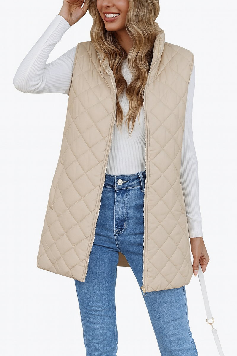 Stand Collar Sleeveless Warm Vest New Zipper Vest