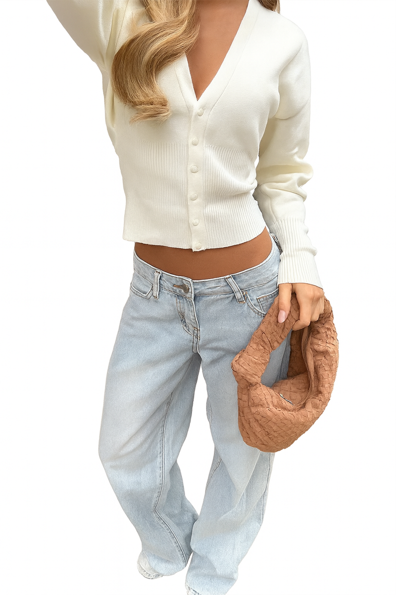 Women’s White Viscose Cardigan