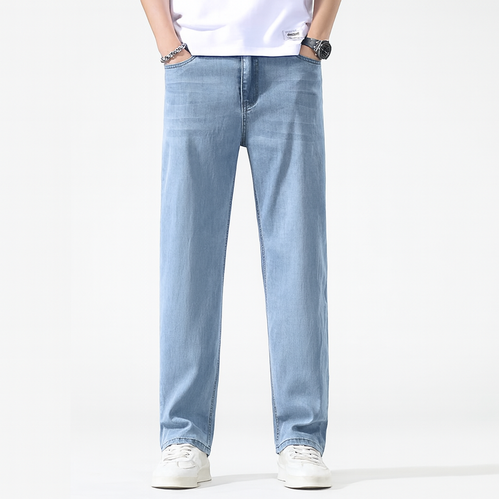 Fleece-lined Men's Loose Straight Plus Size Jeans