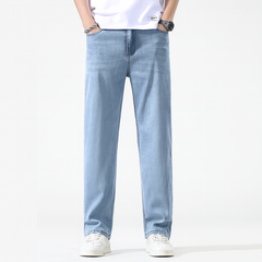 Fleece-lined Men's Loose Straight Plus Size Jeans