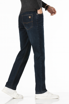 Fleece-lined Men's Loose Straight Plus Size Jeans