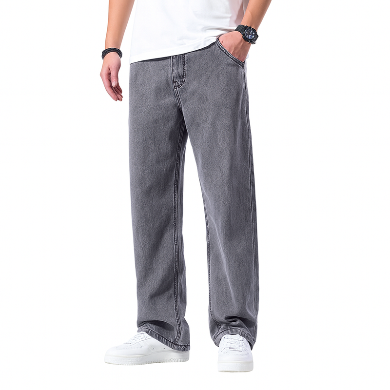 Lyocell Jeans Men's Loose Straight Casual