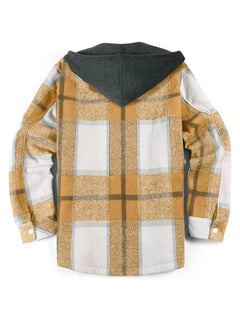 Men's Flannel Jacket Zipper Hooded Jacket
