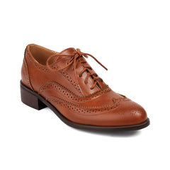 Retro British Contrasting Color Brogue High-cut Lace-up Shoes