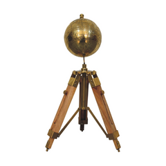 Artisan Furniture Home Decor Accessories - Brass Antique Tripod Globe - TikTopia