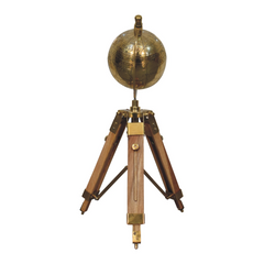 Artisan Furniture Home Decor Accessories - Brass Antique Tripod Globe - TikTopia