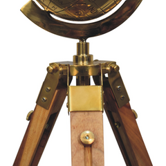 Artisan Furniture Home Decor Accessories - Brass Antique Tripod Globe - TikTopia
