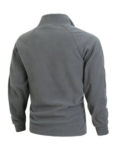 Slim-Fit Stand Collar Long Sleeve Pullover Coral Fleece Coat For Men