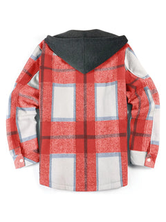 Men's Flannel Jacket Zipper Hooded Jacket