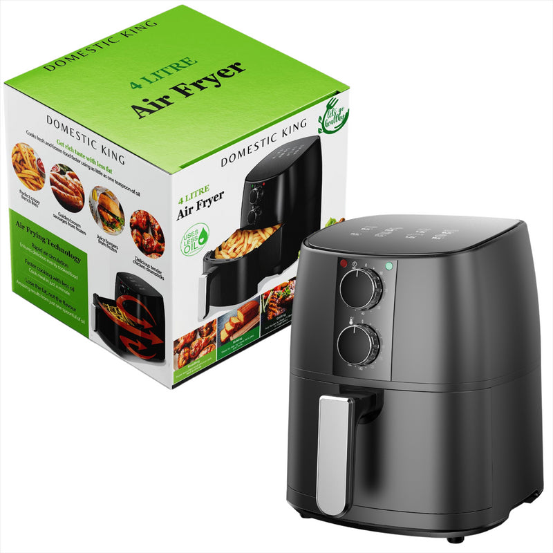 Domestic King 4L Air Fryer With Free Recipe Book - TikTopia