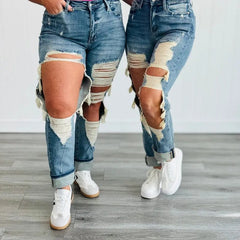 Women’s High-Waist Straight-Leg Jeans - TikTopia