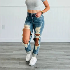 Women’s High-Waist Straight-Leg Jeans - TikTopia
