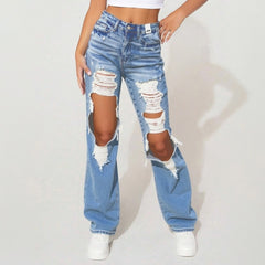 Women’s High-Waist Straight-Leg Jeans - TikTopia