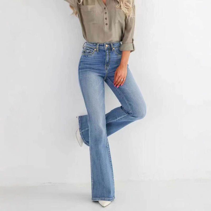 Women’s Slim Stretch High-Waisted Boot-Cut Jeans - TikTopia