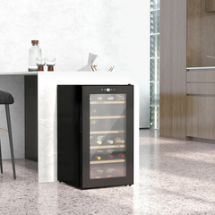 24 Bottles Wine Fridge with Glass Door Digital Touch Screen Control LED Light - TikTopia
