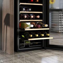 24 Bottles Wine Fridge with Glass Door Digital Touch Screen Control LED Light - TikTopia