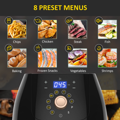 Air Fryer 1700W 5.5L with Digital Display Adjustable Temperature - TikTopia