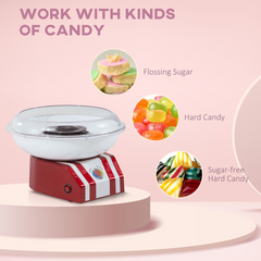 Candy Floss Machine, 450W-Red/White - TikTopia