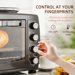 HOMCOM 36L Countertop Toaster Oven with 2 Hot Plates, Grill, Roast, Bake - TikTopia
