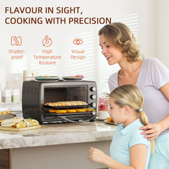 HOMCOM 36L Countertop Toaster Oven with 2 Hot Plates, Grill, Roast, Bake - TikTopia