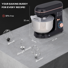 Powerful 1400W Stand Mixer with 5L Bowl & Versatile Speed Settings - TikTopia