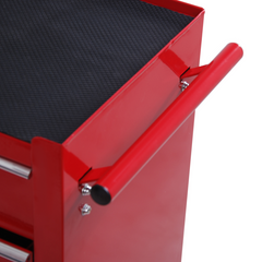 HOMCOM Tool Trolley with 5 Drawers Steel Tool Chest on Wheels with Handle Red - TikTopia