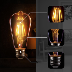 10Pack E27 LED Edison Dimmable Vintage Amber Glass Warm white 2700K Light Bulb - TikTopia