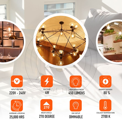 10Pack E27 LED Edison Dimmable Vintage Amber Glass Warm white 2700K Light Bulbs - TikTopia