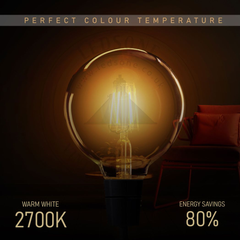 10Pack E27 LED Edison Dimmable Vintage Amber Glass Warm white 2700K Light Bulbs - TikTopia