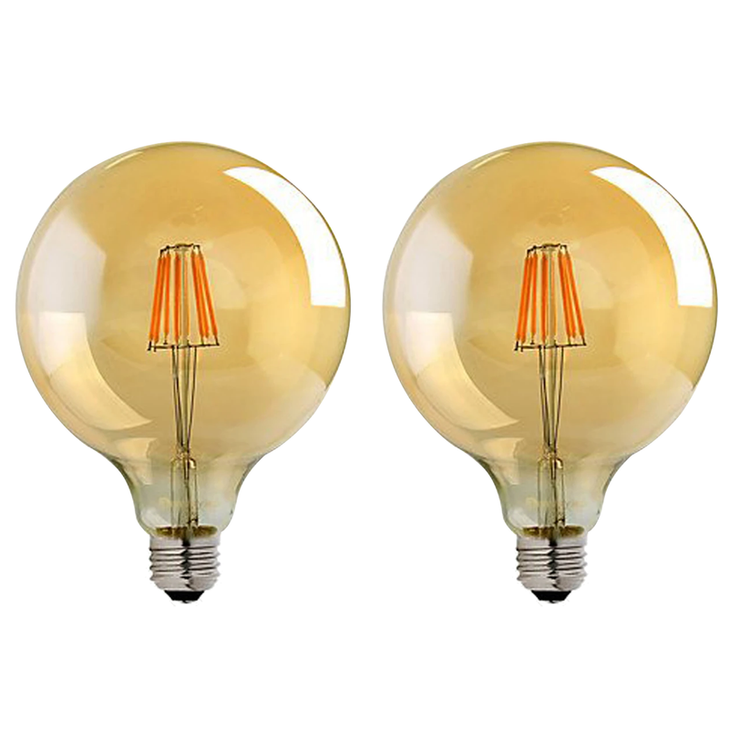2 Pack E27 LED Edison Dimmable Vintage Amber Glass Warm white 2700K Light Bulbs - TikTopia