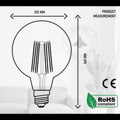 2 Pack E27 LED Edison Dimmable Vintage Amber Glass Warm white 2700K Light Bulbs - TikTopia