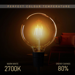 2 Pack E27 LED Edison Dimmable Vintage Amber Glass Warm white 2700K Light Bulbs - TikTopia
