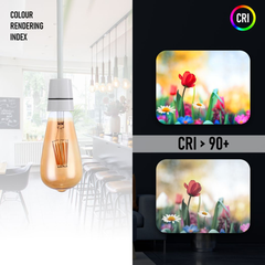 3Pack E27 LED Edison Dimmable Vintage Amber Glass Warm white 2700K Light Bulb, - TikTopia