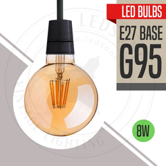 5 Pack of Vintage Globe Edison LED Light Bulb G95 8W, E27 Screw Bulb - TikTopia