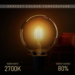6Pack E27 LED Edison Dimmable Vintage Amber Glass Warm white 2700K Light Bulbs - TikTopia