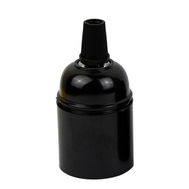 Retro Style Screw E27 Light Bulb Lamp Holder Base Pendant Socket Bulb Holder Edison Screw Black Plastic Lamp holder - TikTopia