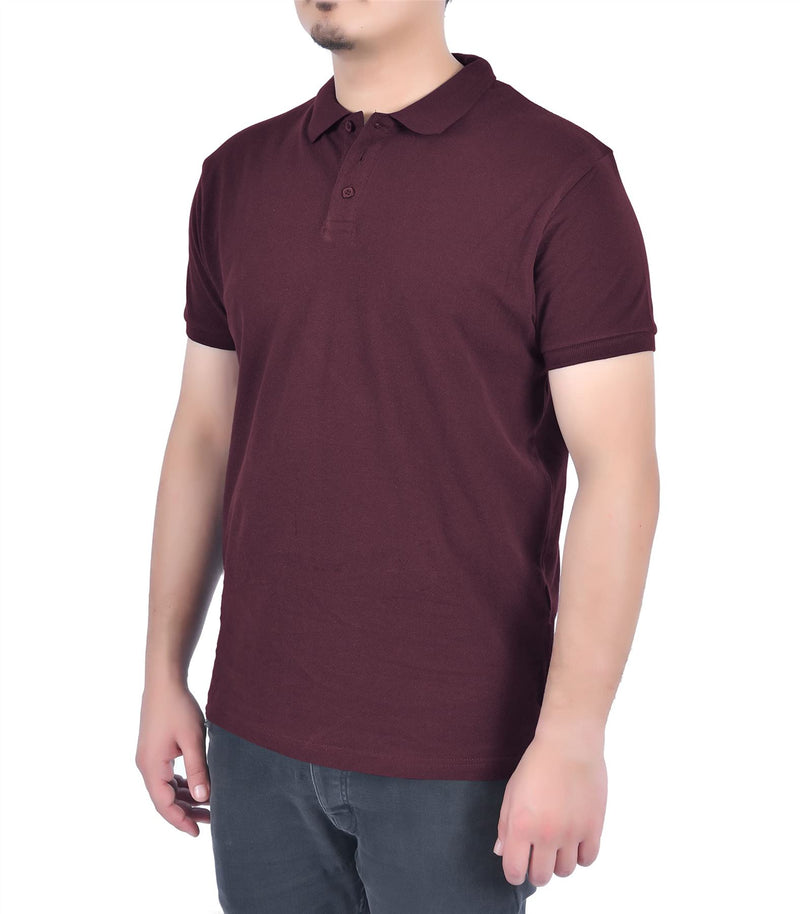 SHORT SLEEVE POLO SHIRT  BURGUNDY L - TikTopia