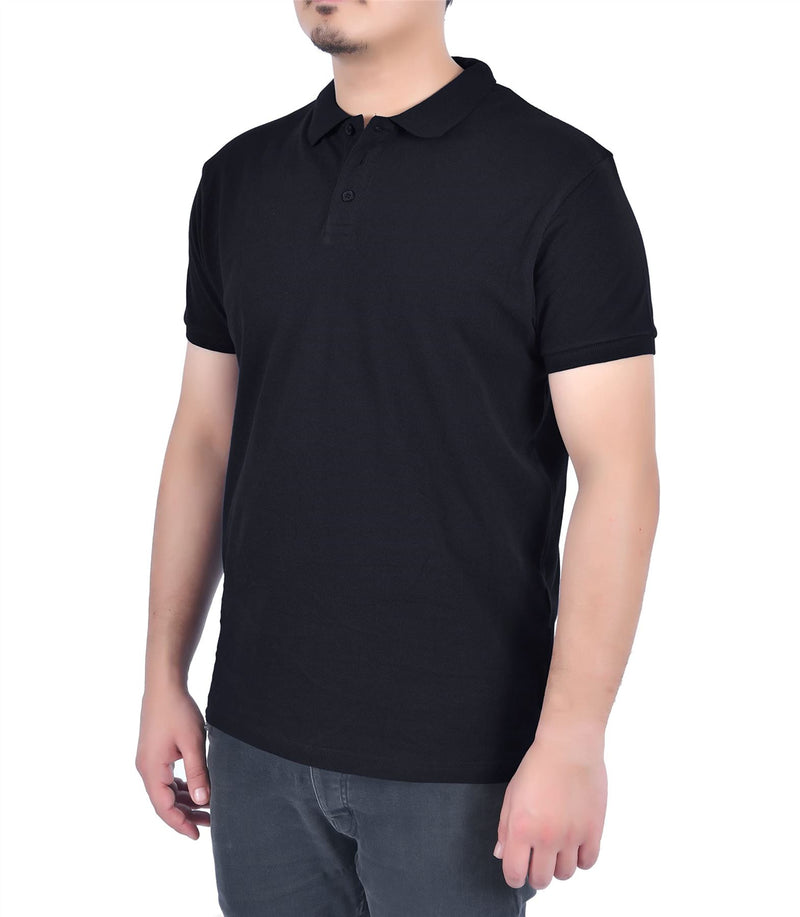 SHORT SLEEVE POLO SHIRT  BLACK M - TikTopia
