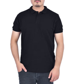 SHORT SLEEVE POLO SHIRT  BLACK M - TikTopia