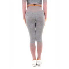 GRADIENT STRIPE SEAMLESS LEGGINGS GREY - XL - TikTopia