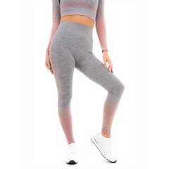 GRADIENT STRIPE SEAMLESS LEGGINGS GREY - XL - TikTopia