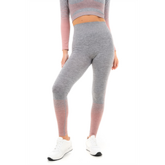 GRADIENT STRIPE SEAMLESS LEGGINGS GREY - XL - TikTopia