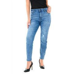 RIP KNEE SKINNY MID BLUE WASH 26 - TikTopia