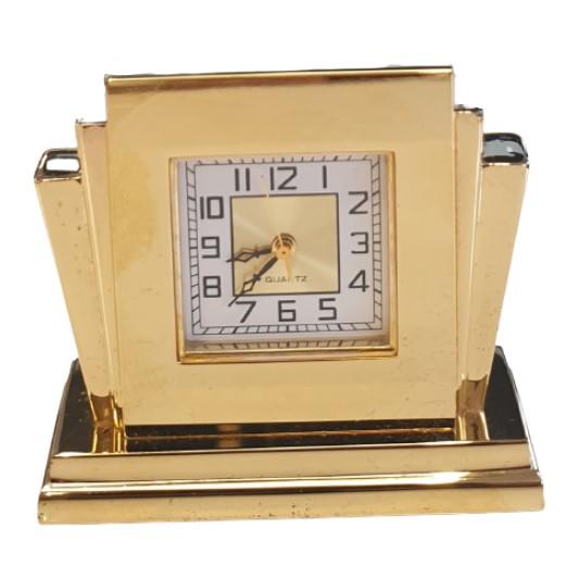 Retro Miniature Clock Goldtone Plated Mini Clock Solid Brass - TikTopia