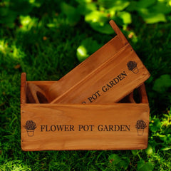 SET 2 WOODEN FLOWER PLANTERS - TikTopia
