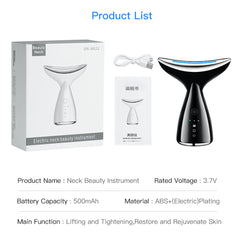EMS Microcurrent Neck Face Beauty Device With 3 Colors LED Photon Therapy Skin Tighten Reduce Double Chin Face Lifting Devices - TikTopia