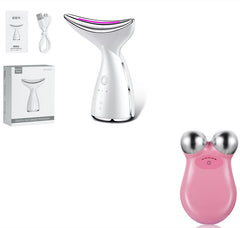 EMS Microcurrent Neck Face Beauty Device With 3 Colors LED Photon Therapy Skin Tighten Reduce Double Chin Face Lifting Devices - TikTopia